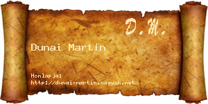 Dunai Martin névjegykártya